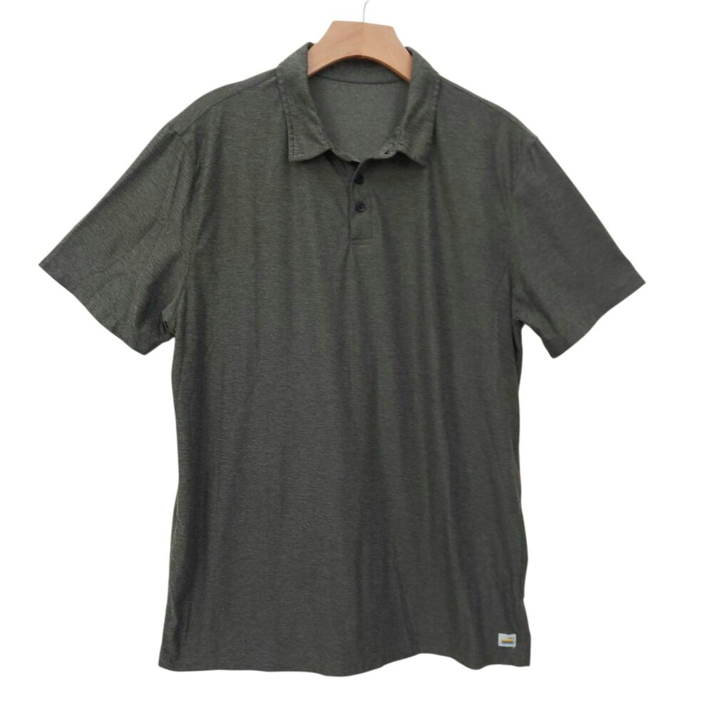 Vuori Mens Large Green Polo Shirt Short Sleeve Stretch Performance Golf